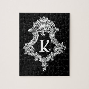 K Monogram initial Pussel