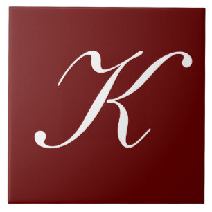 "K" Monogram Initial White på måndag Kakelplatta