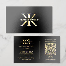 K Monogram Logotyp Elegant Svart Guld