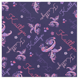 K monogram och personlig namn Kaitlyn Tyg