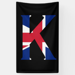 K Monogram överlagrad på Union Jack Flagga (v)