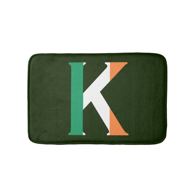 K Monogram överlagt om iriska Flagga Badrumsmatta (Framsidan)