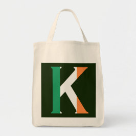 K Monogram överlagt på iriska Flagga gtcnt Tygkasse