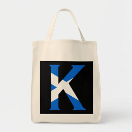 K Monogram överlagt på skotsk Flagga Tygkasse