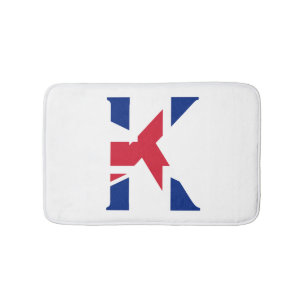 K Monogram övertäckt av Union Jack Flagga-kontamin Badrumsmatta
