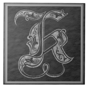 K Monogram "Royal Grått Stone" keramiskt plattor Kakelplatta
