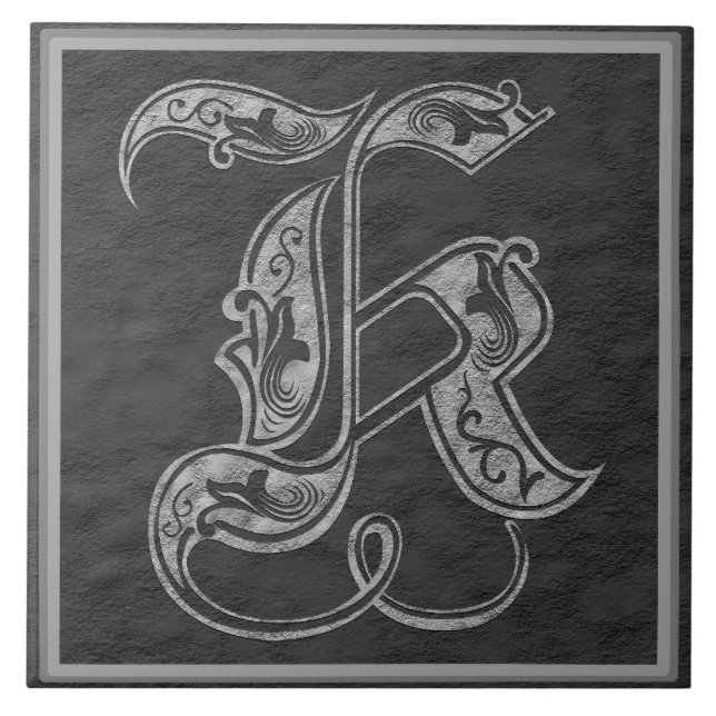 K Monogram "Royal Grått Stone" keramiskt plattor Kakelplatta (Framsidan)