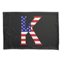 K Monogram täckt över USA flagga