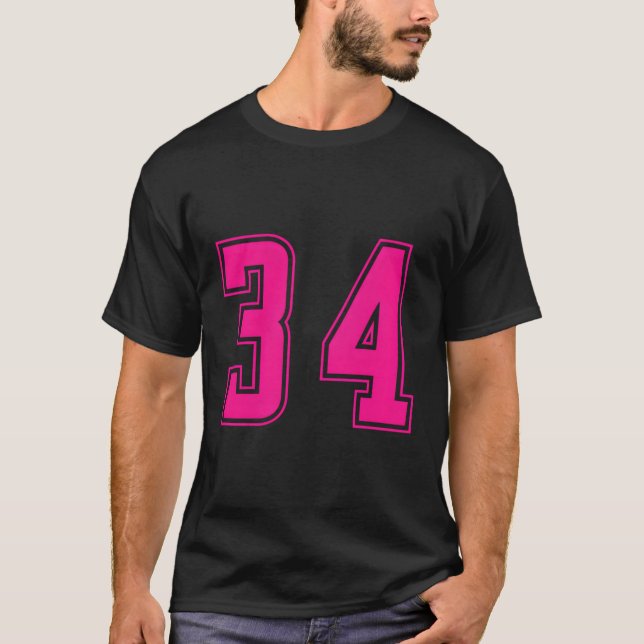 K Nummer 34 Team Junior Sports numrerade enhetligt T Shirt (Framsida)