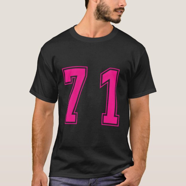 K Nummer 71 Team Junior Sports numrerade enhetligt T Shirt (Framsida)