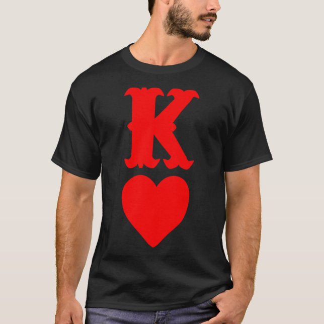K Of Hearts Love Couples Valentines Day For  T Shirt (Framsida)