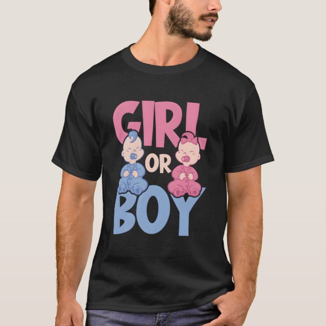 K Or Blue Py Pregnancy Or Gender Reveal T Shirt (Framsida)
