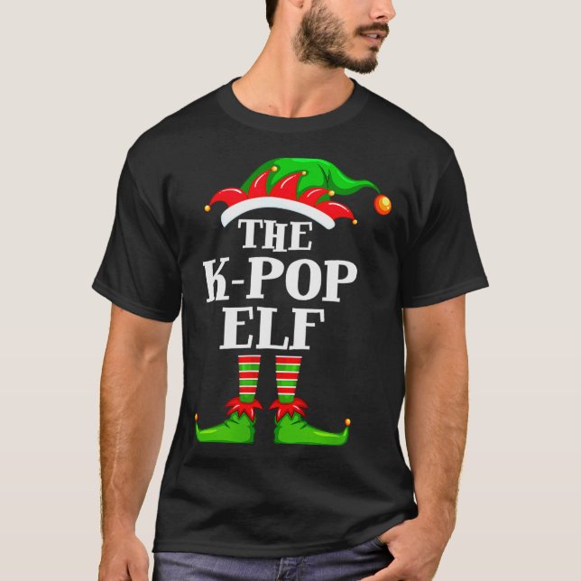 K-p Elf Matching Family Group Christmas Party Pyja T Shirt (Framsida)
