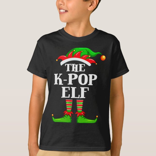 K-p Elf Matching Family Group Christmas Party Pyja T Shirt (Framsida)