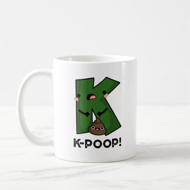 K-poop Funny K-pop Poo Pun Kaffemugg (Vänster)