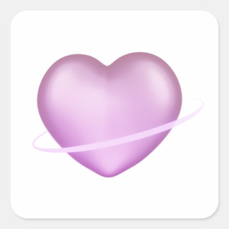 K-Pop 3D Heart Fyrkantigt Klistermärke
