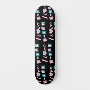 K-pop älskar koreansk pop fan monogram svart rosa mini skateboard bräda 18,5 cm
