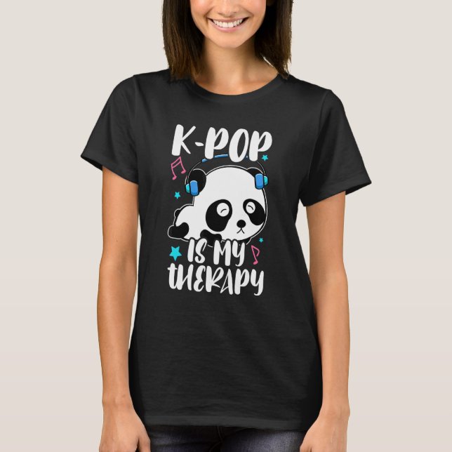 K Pop är min behandling K Pop Panda Tonåringars Pa T Shirt (Framsida)