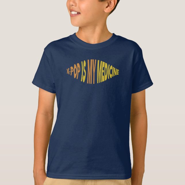 K-Pop är min medicin Ver 1 Barn T-Shirt (Framsida)