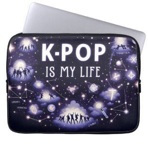 K-pop är mitt liv Flytande bland stjärnor Laptop Fodral