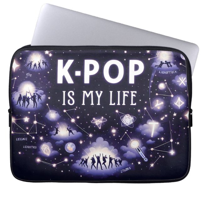 K-pop är mitt liv Flytande bland stjärnor Laptop Fodral (Framsidan)