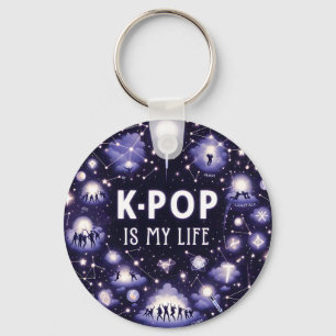 K-pop är mitt liv Flytande bland stjärnor Nyckelring