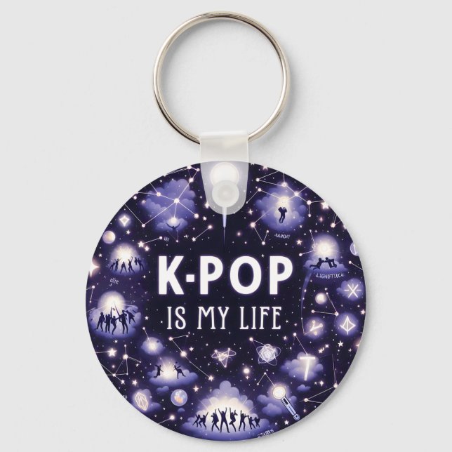 K-pop är mitt liv Flytande bland stjärnor Nyckelring (Baksida)