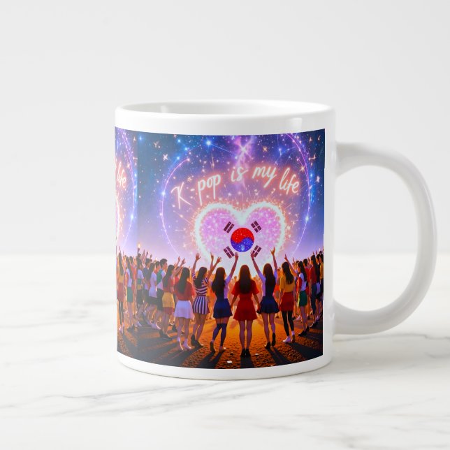 K-pop är mitt liv utsökt över Galaxy Jumbo Mugg (Höger)