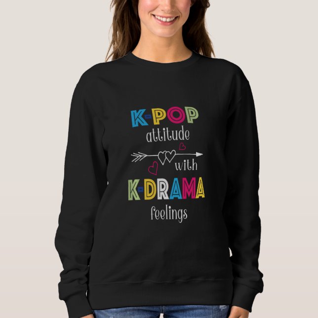 K pop-attityd med K Drama Feelings Kärlek Hearts A T Shirt (Framsida)