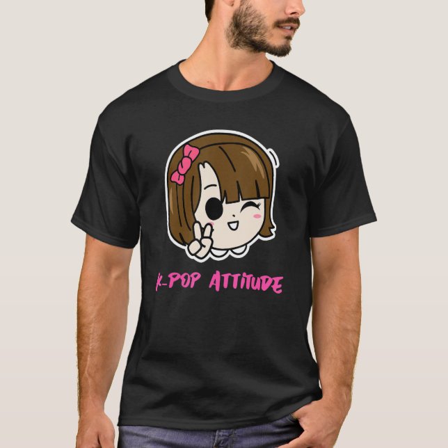 K Pop-attityd T Shirt (Framsida)