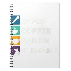 K-Pop Coffee Ramen K-Drama T-Shirt-SejLY Anteckningsbok