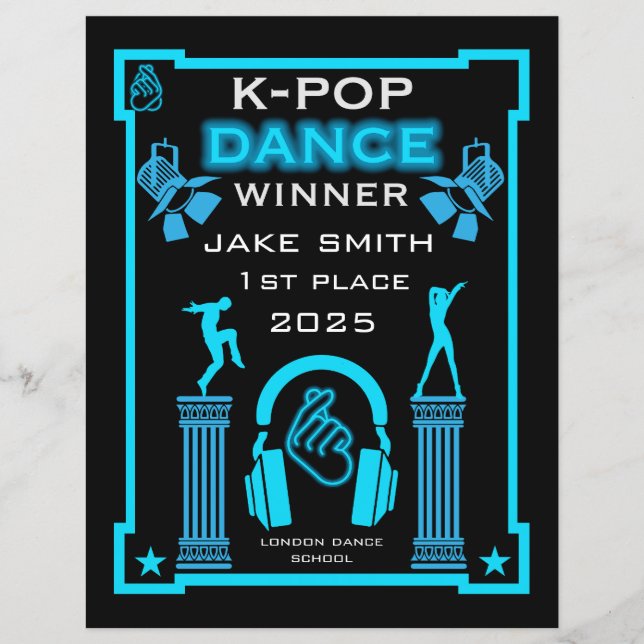 K-Pop-danstävlingcertifikat (Framsida)