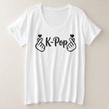 K-Pop Finger Heart Minimalistisk Grafisk T-Shirt