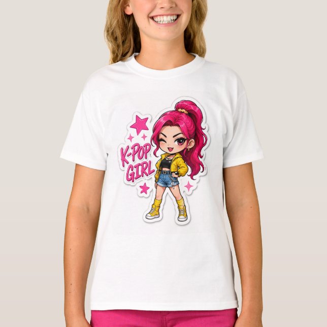 K-pop flicka t-shirt  (Framsida)