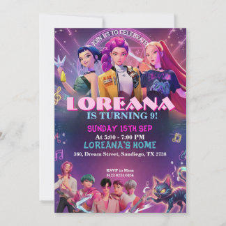K-Pop Födelsedagsinbjudan | Alla åldrar Inbjudningar