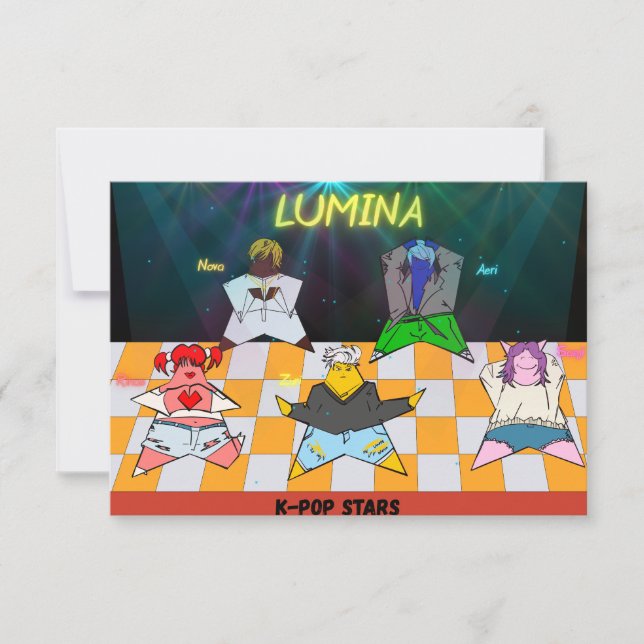 K-Pop-födelsedagsinbjudningskort  Inbjudningar (Framsida)