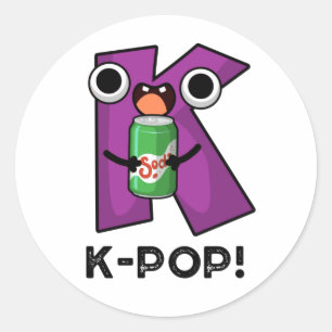 K-Pop Funny Music Soda Pop Pun Runt Klistermärke