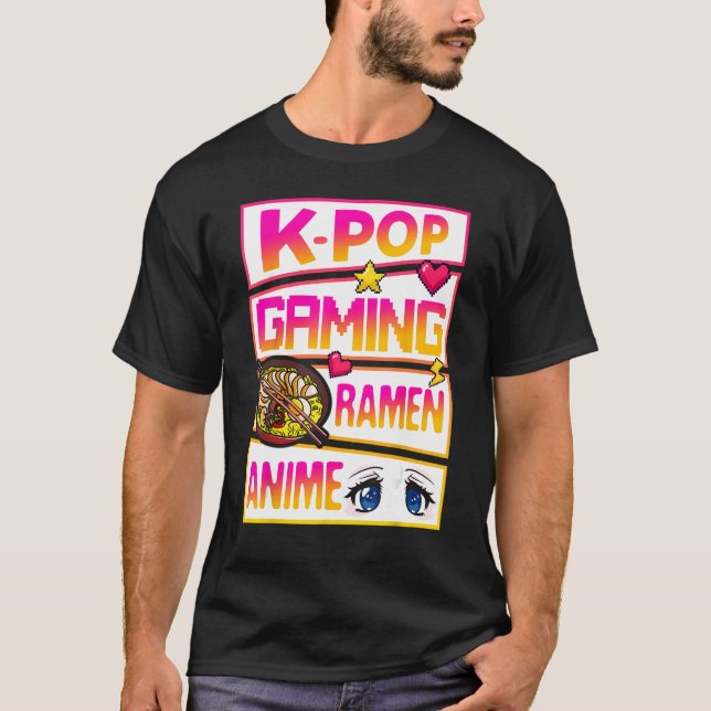 K-Pop Gaming Ramen Fläkt T Shirt (Framsida)