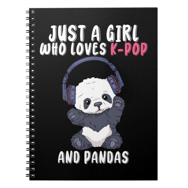 K Pop Gifts Girls Women Music Panda Koreapp Anteckningsbok (Framsidan)