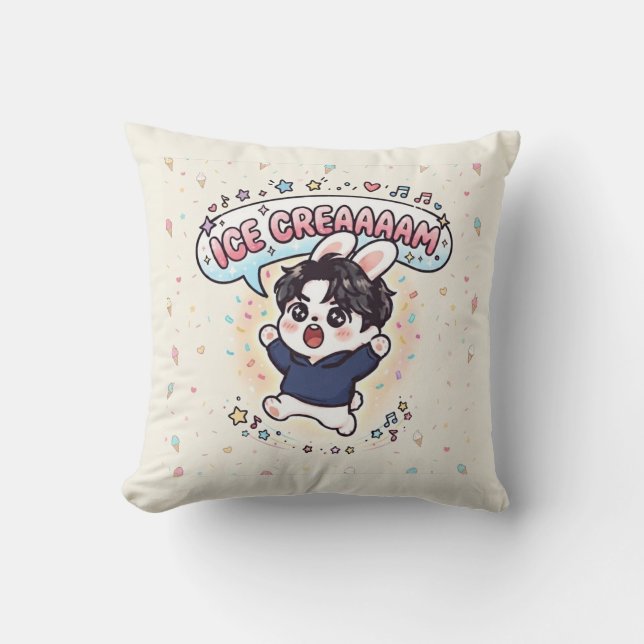 K-Pop Glass Strövare Kanin Fandom Kudde (Framsida)