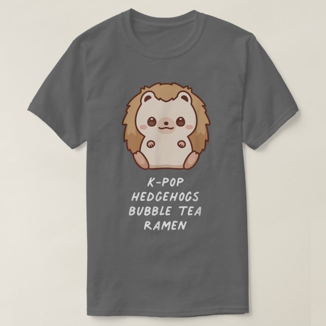 K-Pop Hedgehogs Bubble Tea Ramen Aesthetic Älskare T Shirt (Design framsida)