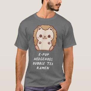 K-Pop Hedgehogs Bubble Tea Ramen Aesthetic Älskare T Shirt