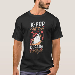 K Pop hela dagen K Drama hela natten Finger Heart  T Shirt