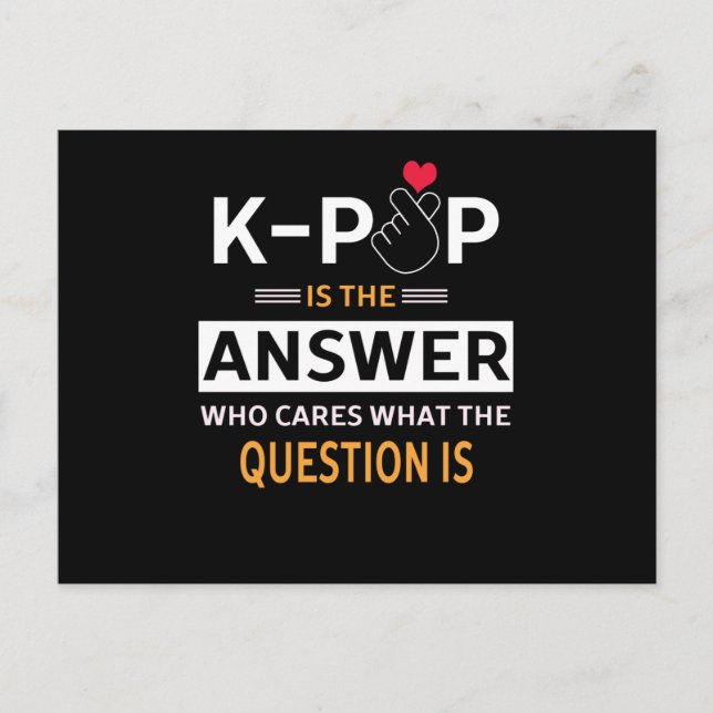 K-POP hela dagen Vykort (Framsida)