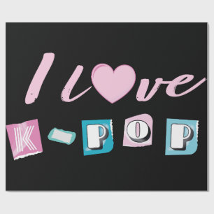 K-pop kärlek koreansk musik fan svart pink blå presentpapper