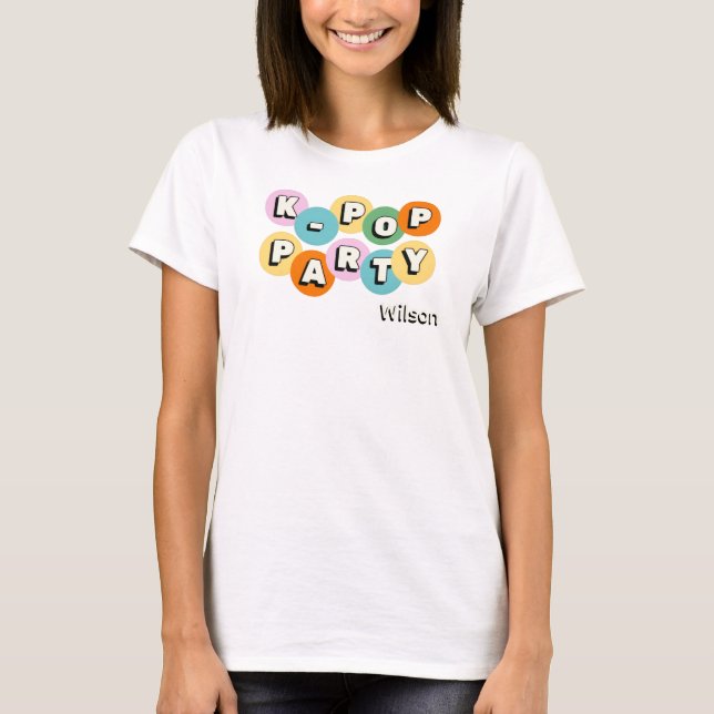 K-pop koreansk pop tema anpassat namn t shirt (Framsida)