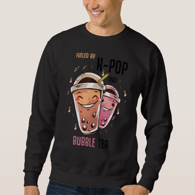 K Pop Kpop Bubble Tea 1 Lång Ärmad Tröja (Framsida)