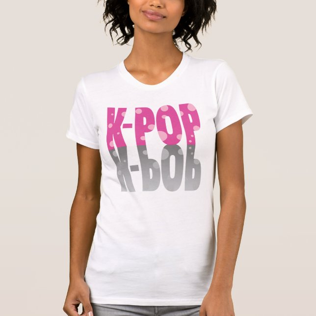 K-POP med punkter och skugga i rosa T Shirt (Framsida)