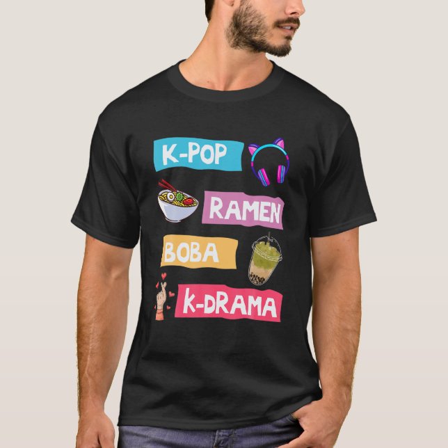K-Pop Mode för Fläkt på koreanska K-Drama T Shirt (Framsida)