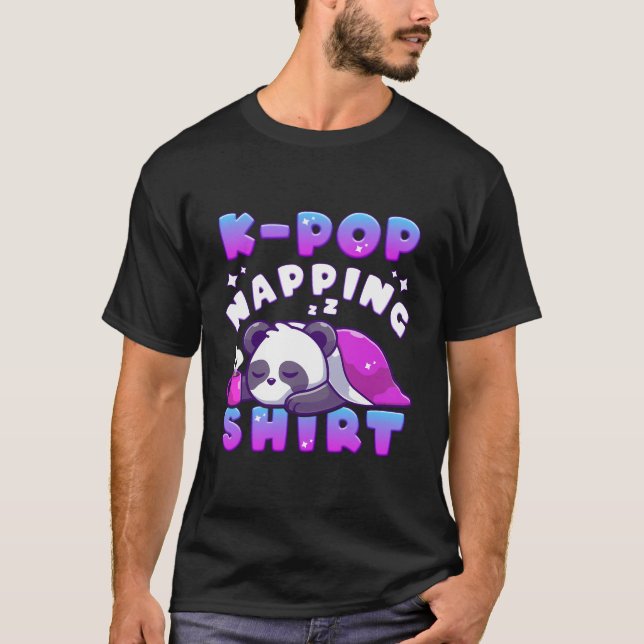 K-Pop Music Sleeping Panda K-Pop Napping T Shirt (Framsida)